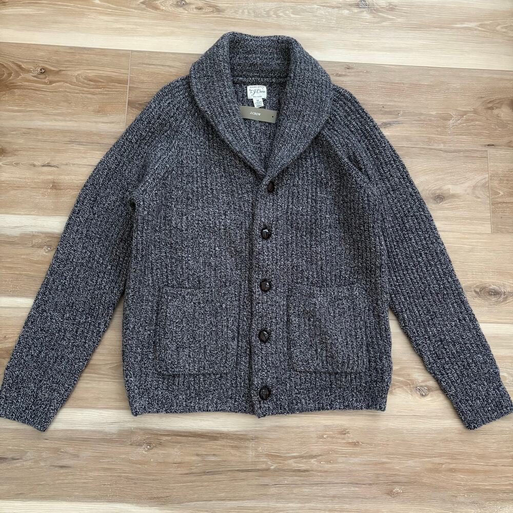J. Crew Rugged Merino Wool-Blend Cardigan Sweater M
